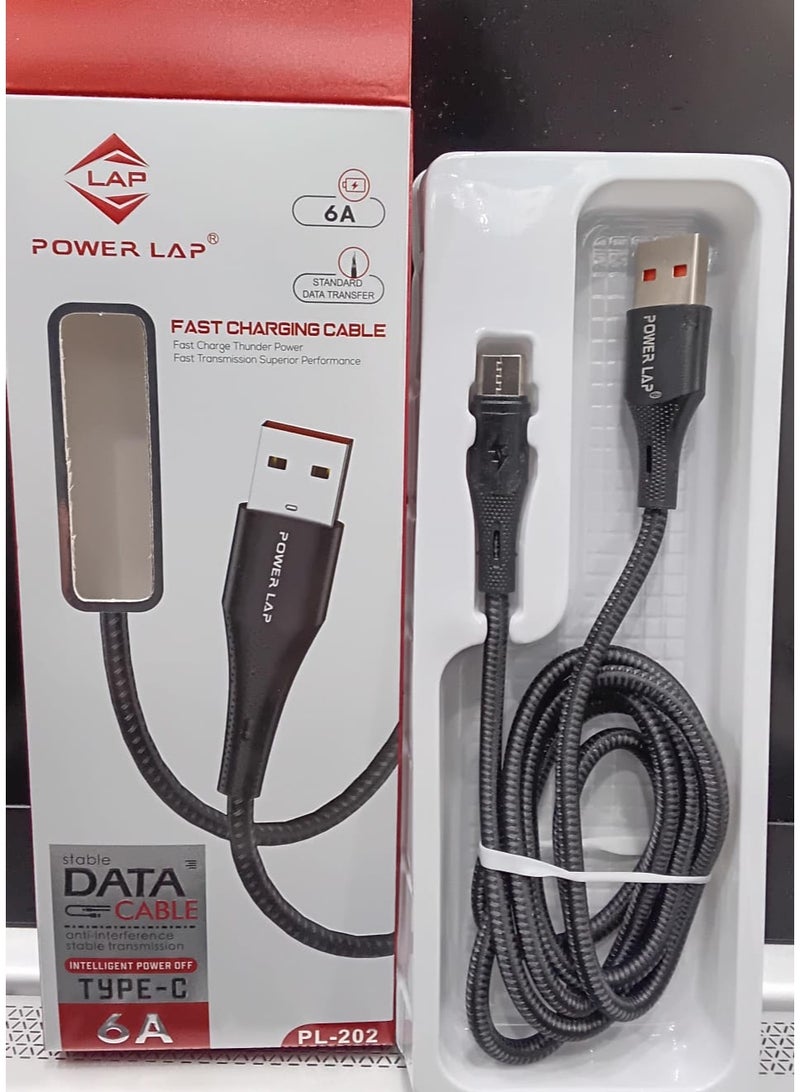 POWER LAP FAST CHARGING CABLE 1M USB TO TYPE- C PL-202 - Image 3